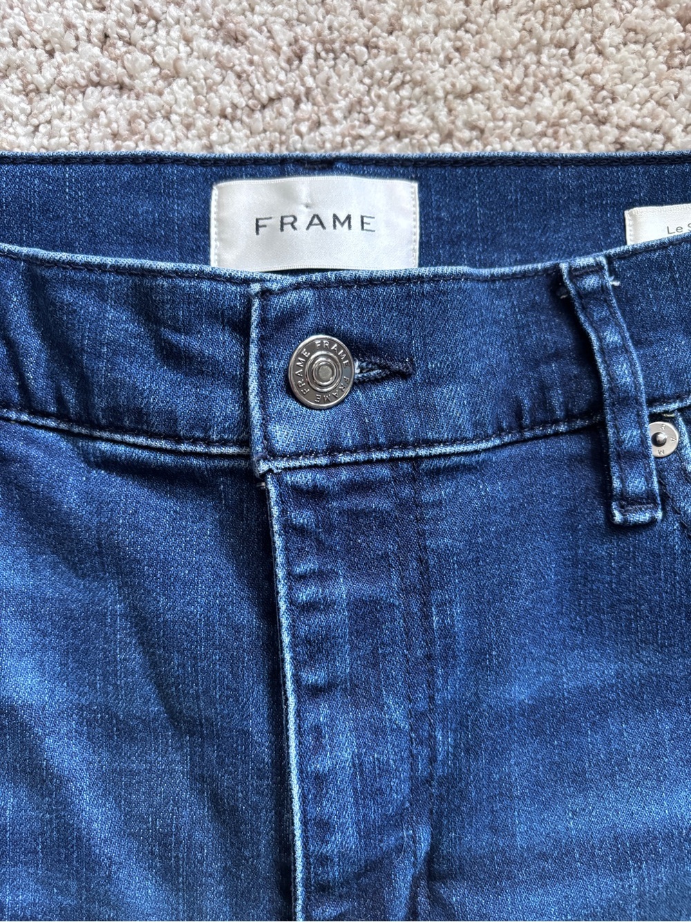 FRAME Le Slim Palazzo-Trick Wide Leg High Rise Designer Dark Wash Jeans Size 29 - Picture 5 of 14